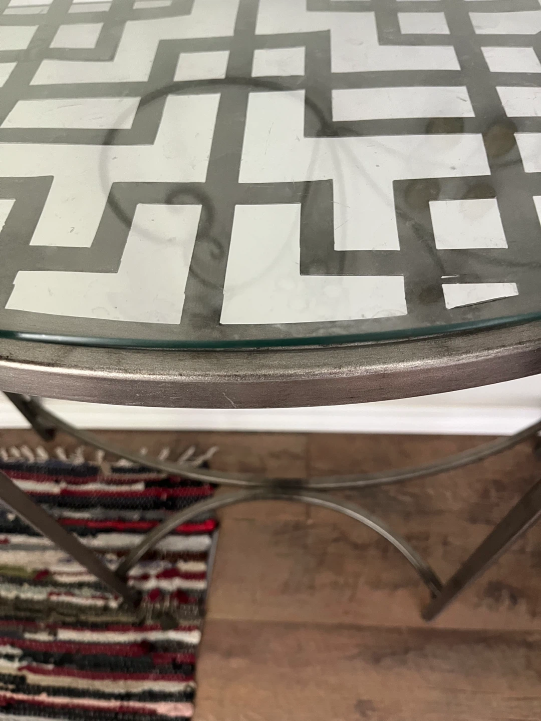 Glass Top Console Table with Metal Frame - photo 5