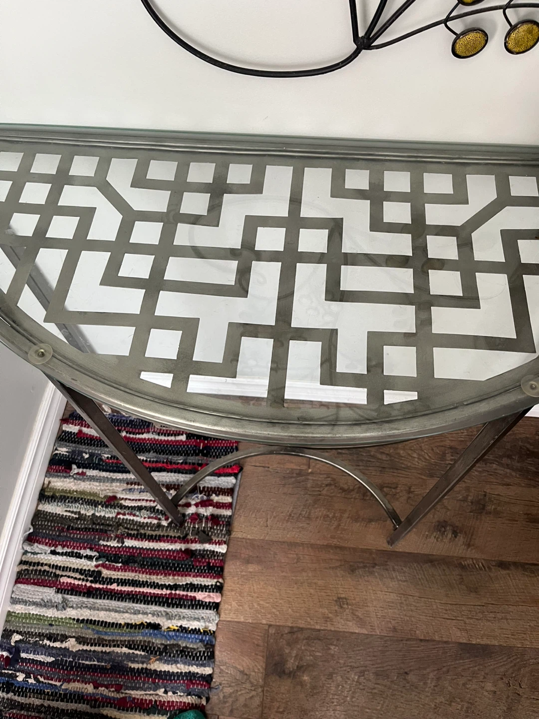 Glass Top Console Table with Metal Frame - photo 4
