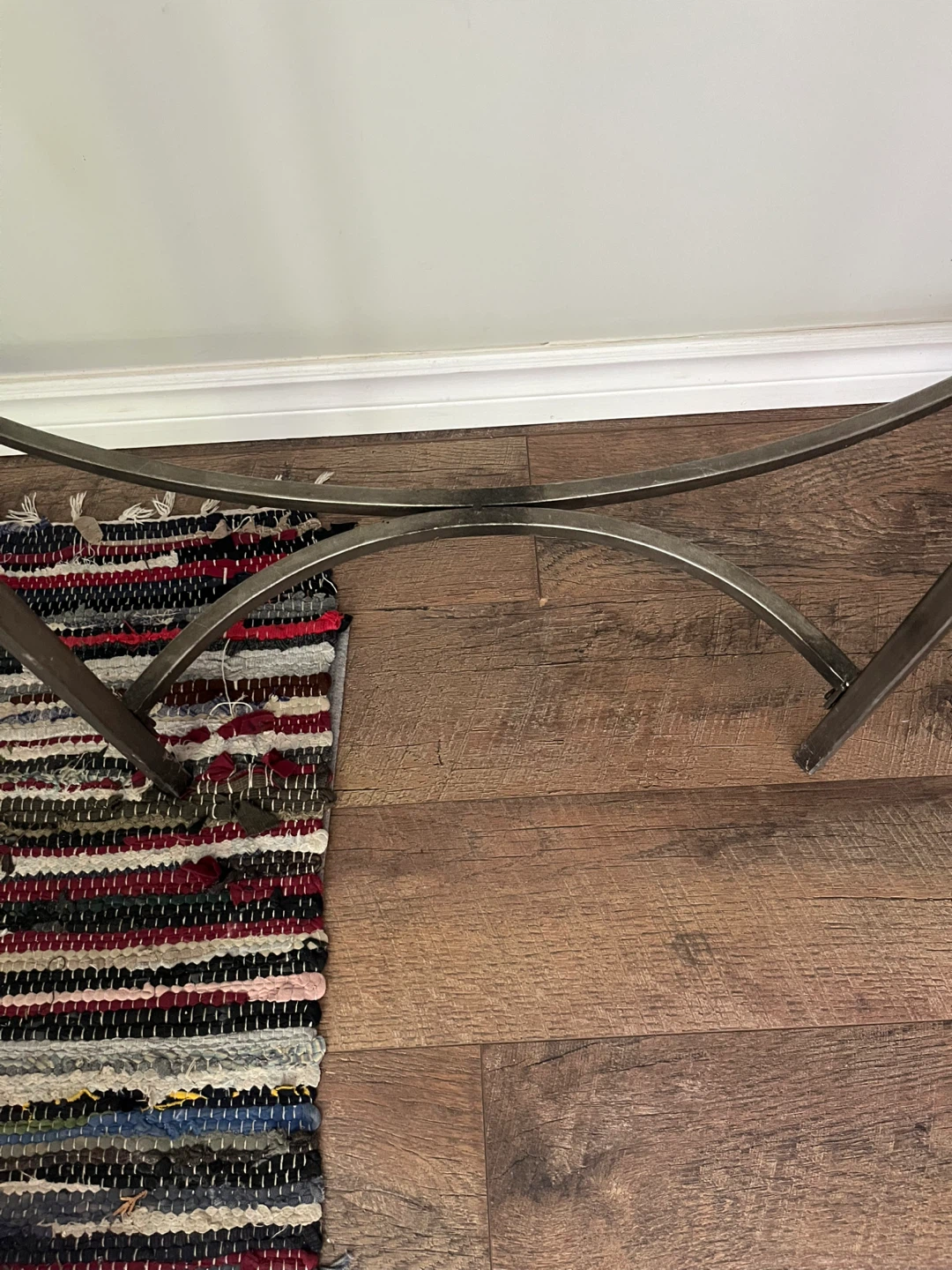 Glass Top Console Table with Metal Frame - photo 3