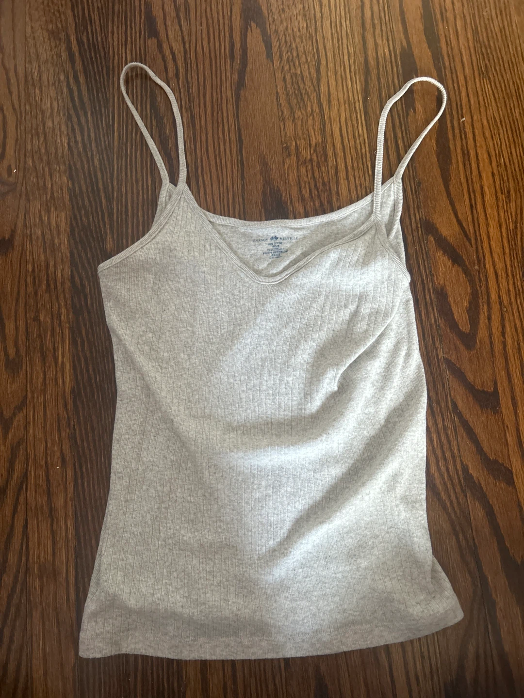 Brandy Melville Grey Ribbed Camisole Tank Top