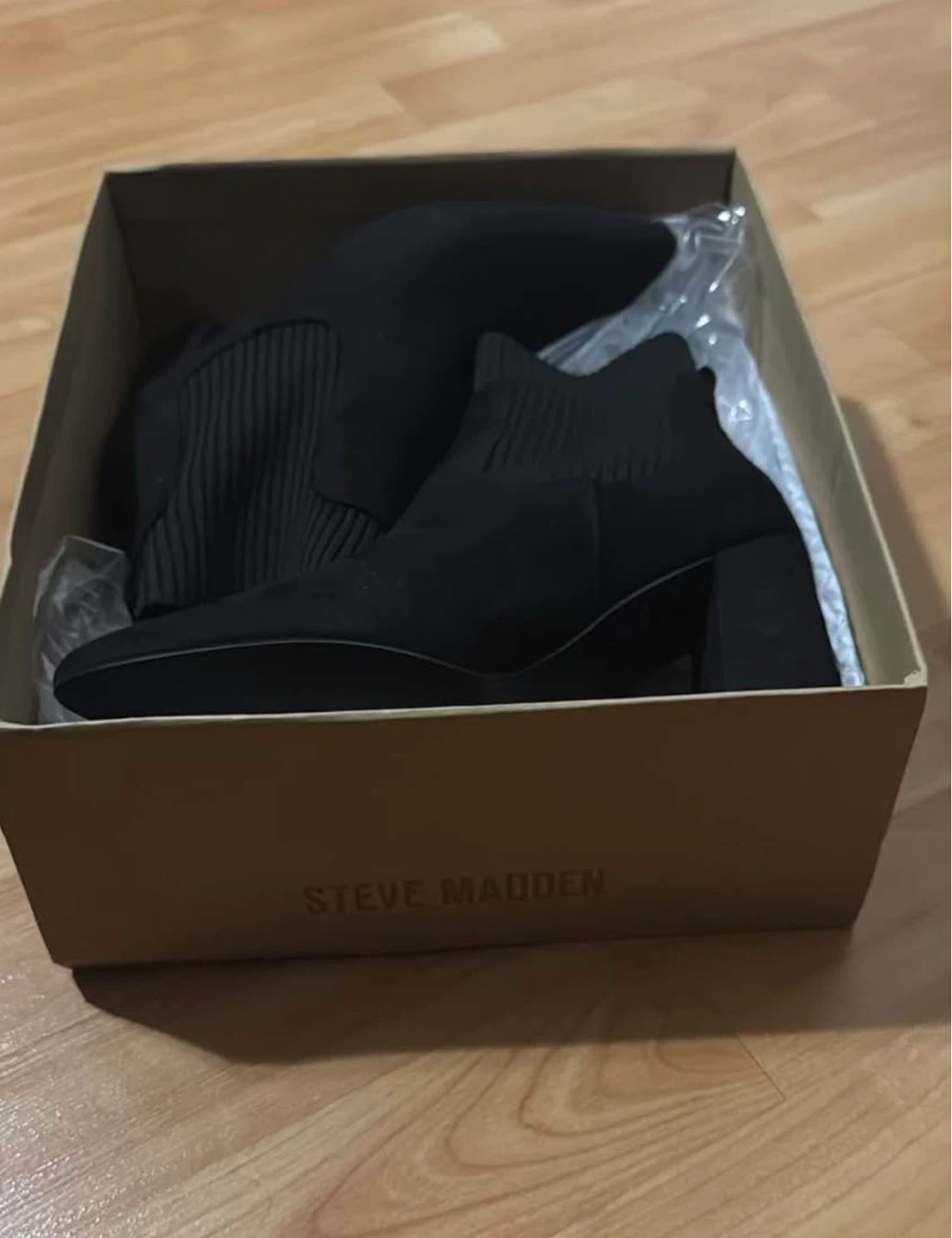 Steve Madden Black Suede Sock Ankle Boots - photo 2