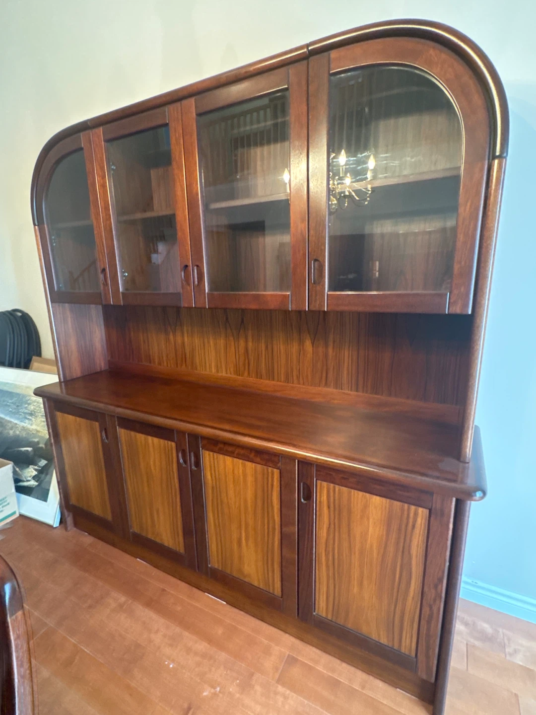 Wooden China Cabinet with Glass Doors