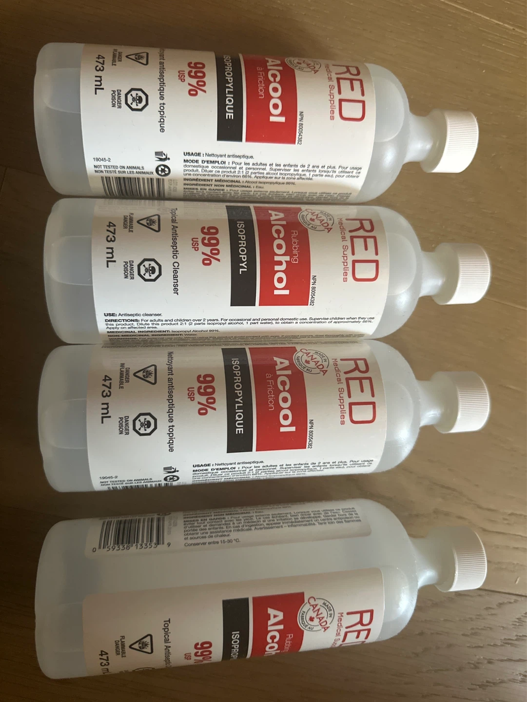 RED Medical Supplies 99% Isopropyl Alcohol - 473 mL (Set of 4)