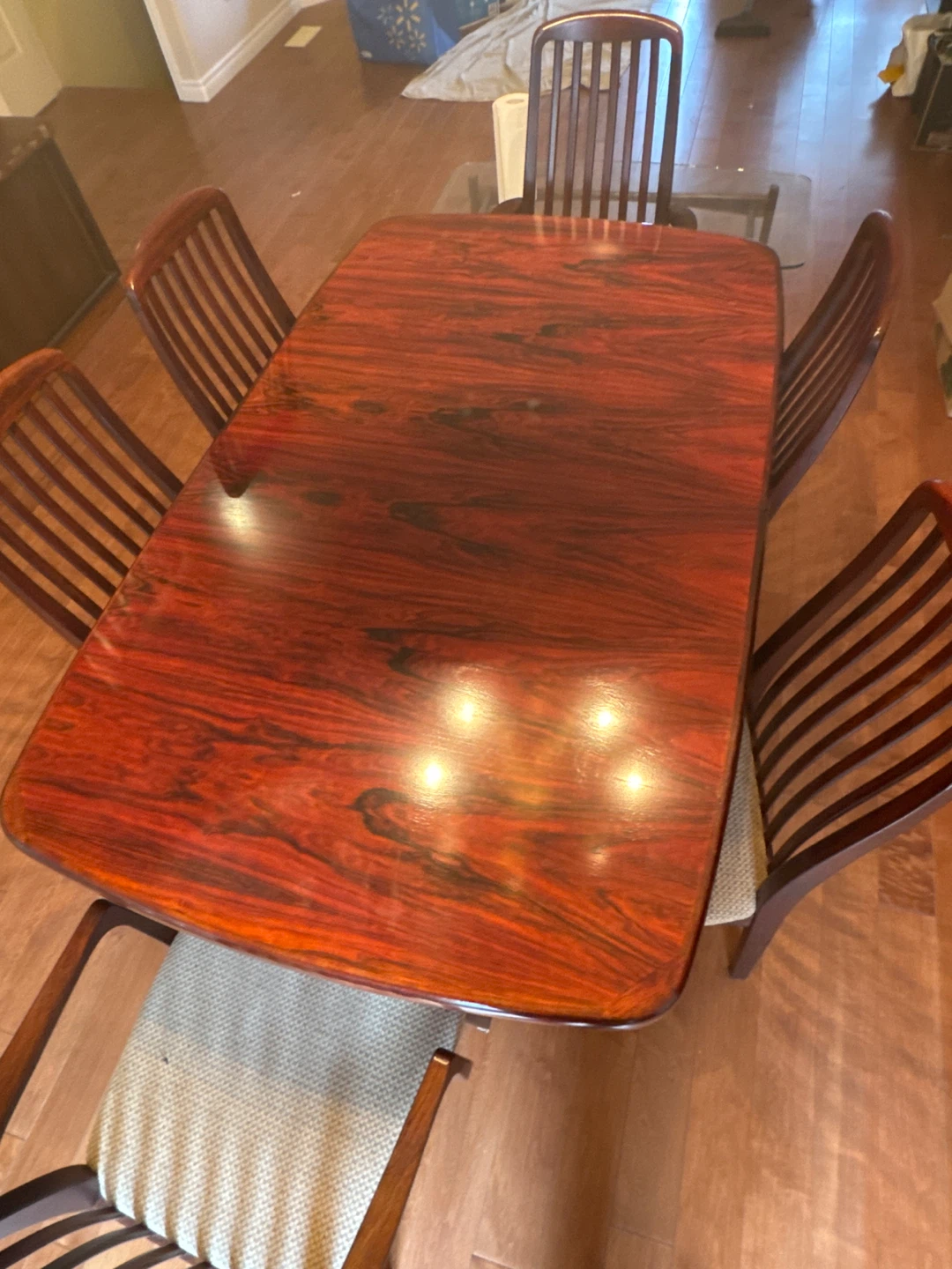 Vintage Wood Dining Table and Chairs Set