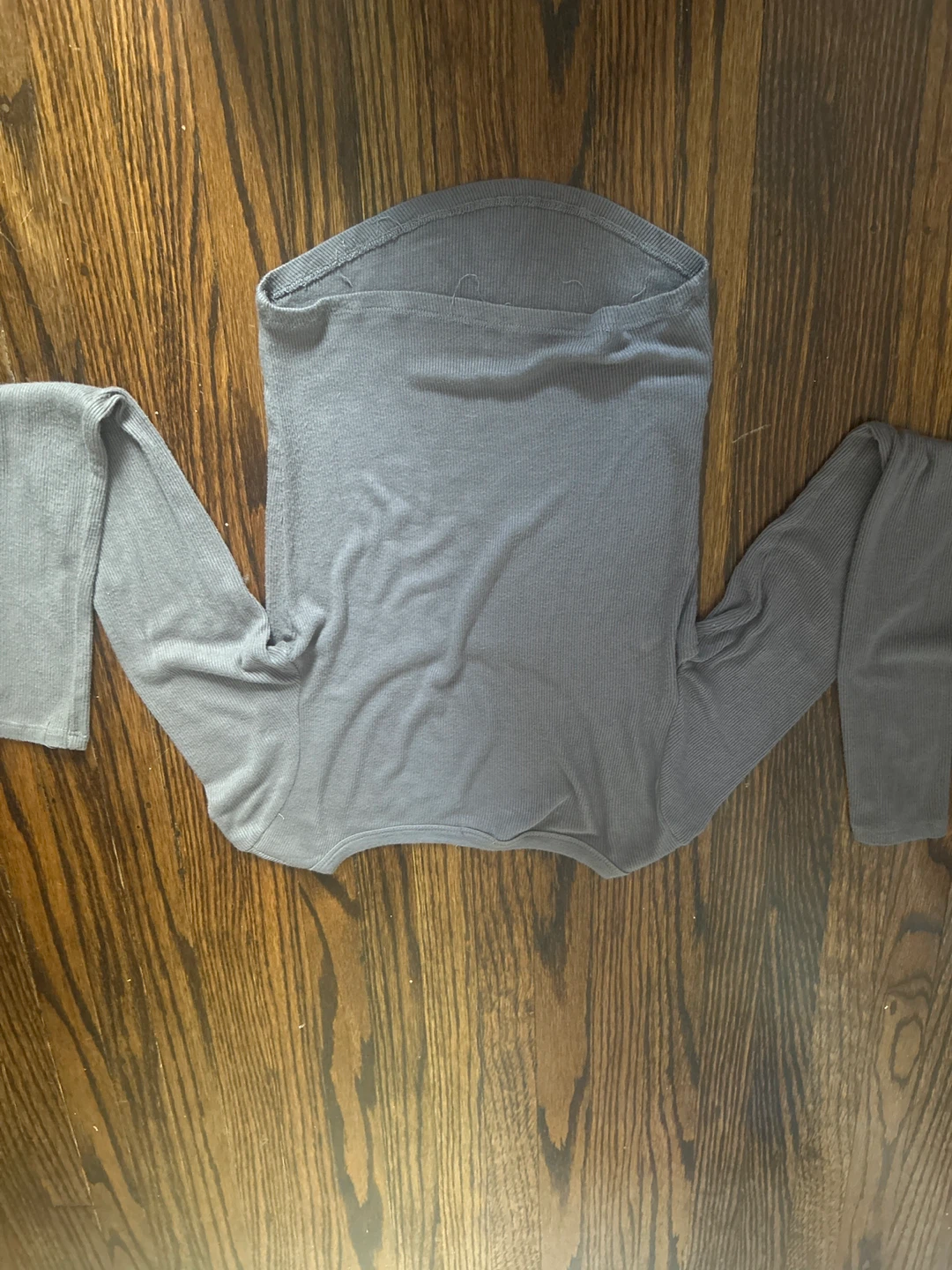 Garage Grey Ribbed Long Sleeve Top - photo 2