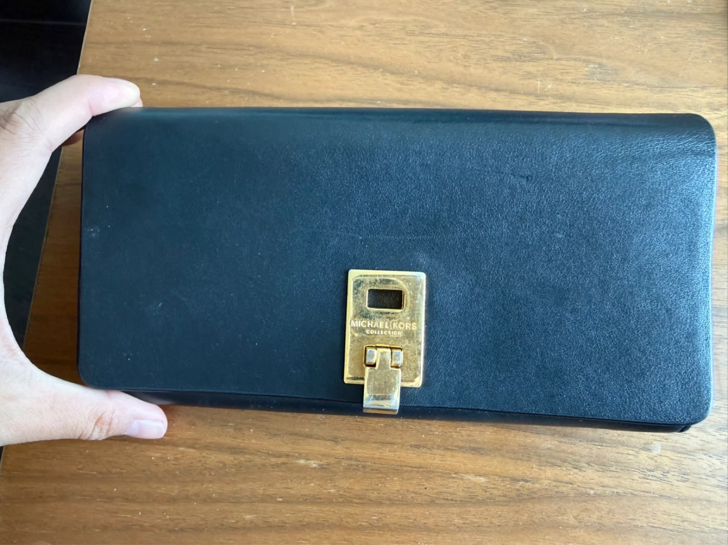 Michael Kors Collection Black Leather Clutch Wallet