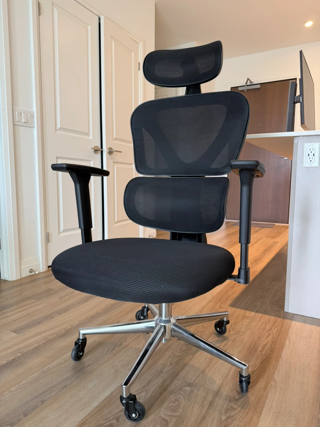 Black Ergonomic Office Chair with Headrest