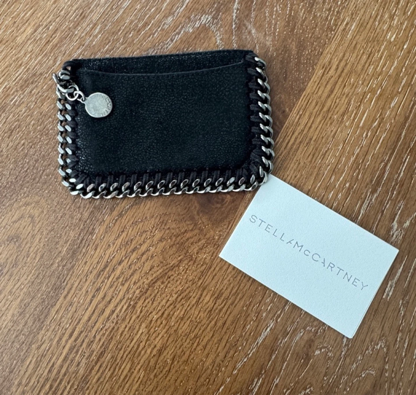 Stella McCartney Black Faux Leather Card Holder