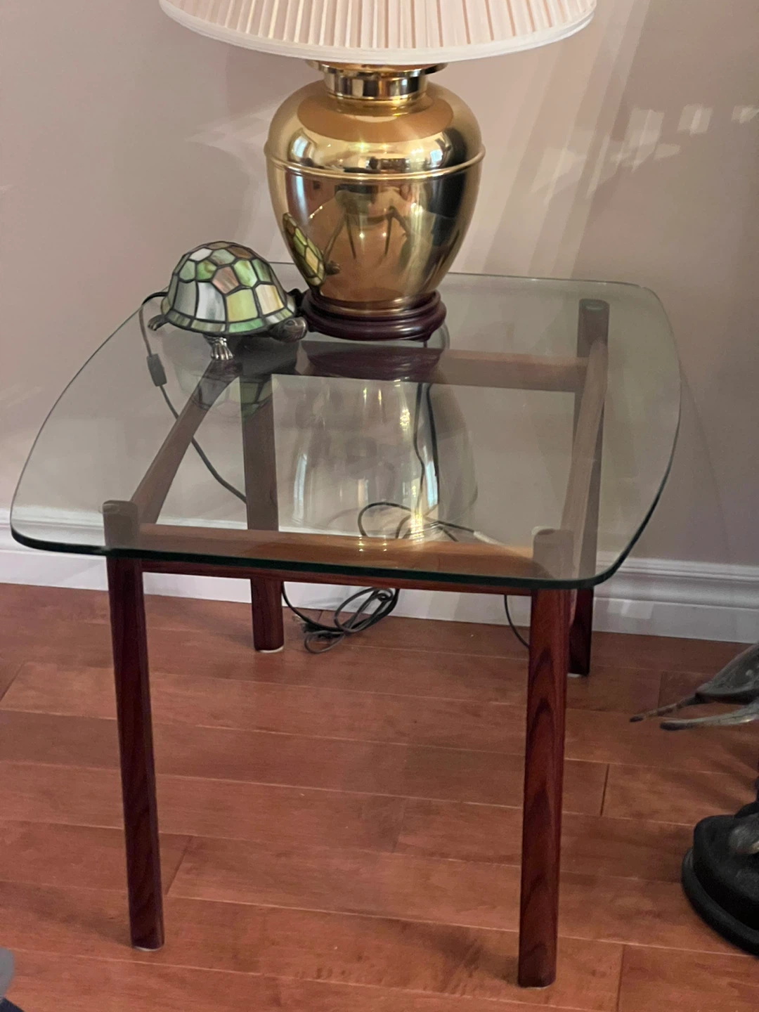 Glass and Wood Side Tables - set of 3 - photo 2