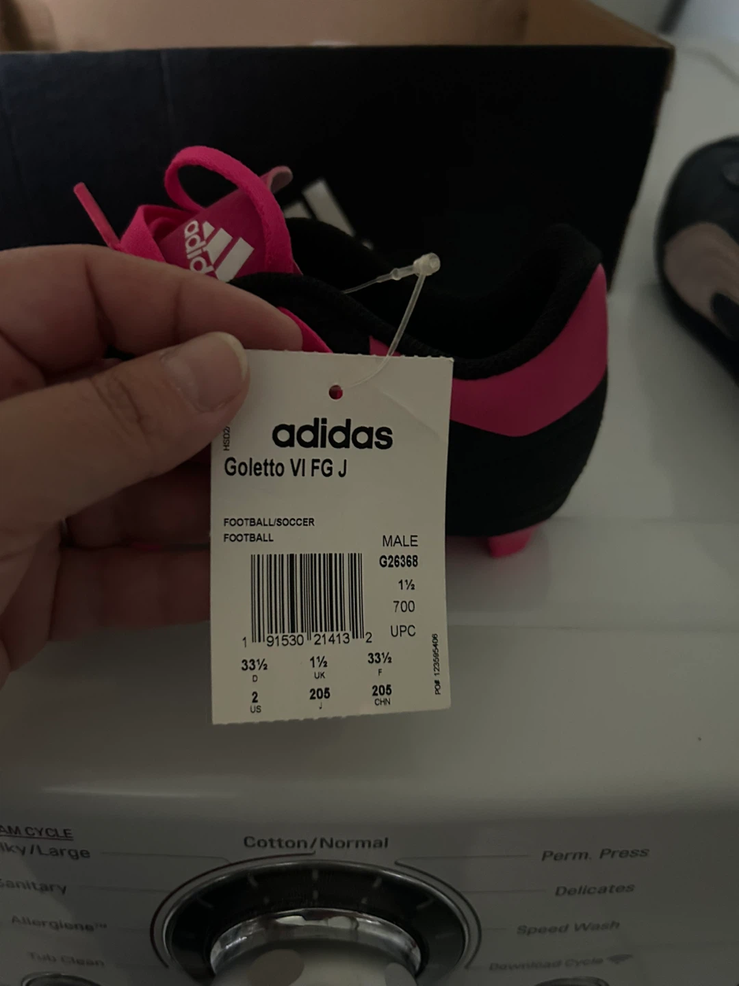 Adidas Goletto VI FG J Soccer Cleats - Black/Pink Size 1.5 Youth - photo 2