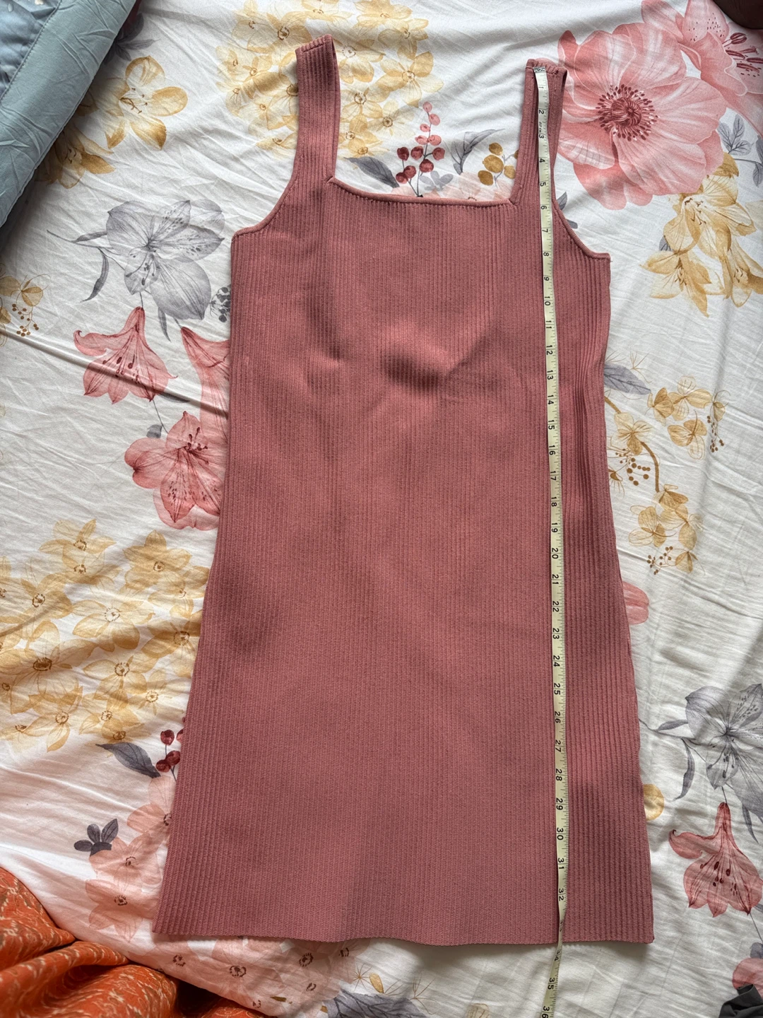 Forever 21 Ribbed Knit Square Neck Mini Dress - Pink, Size L - photo 3