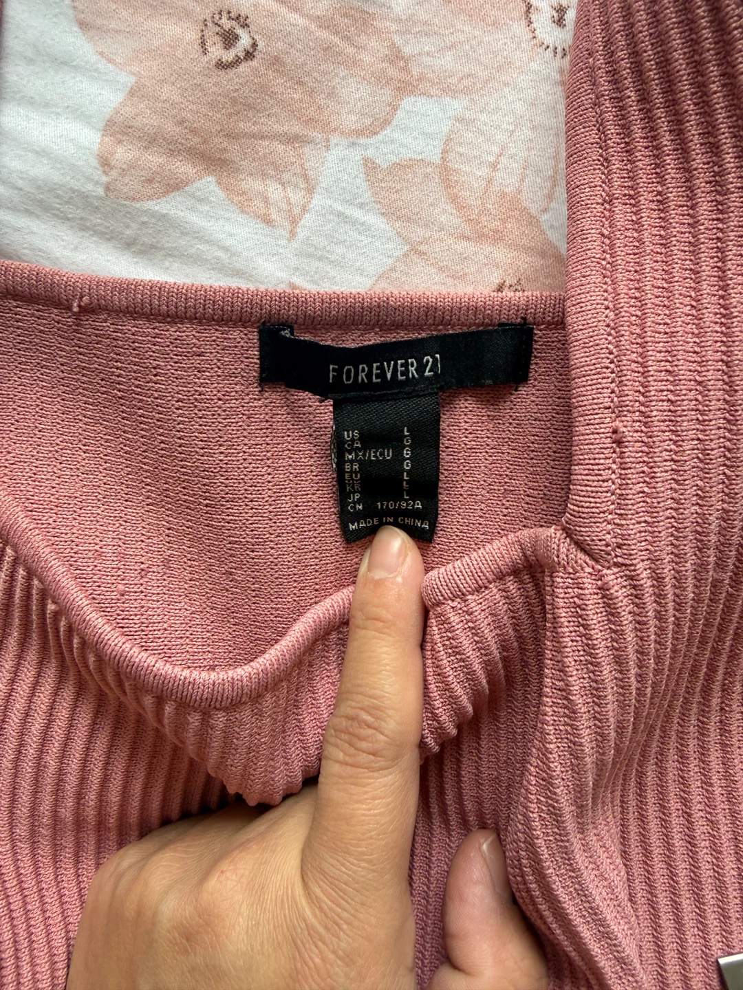 Forever 21 Ribbed Knit Square Neck Mini Dress - Pink, Size L - photo 2