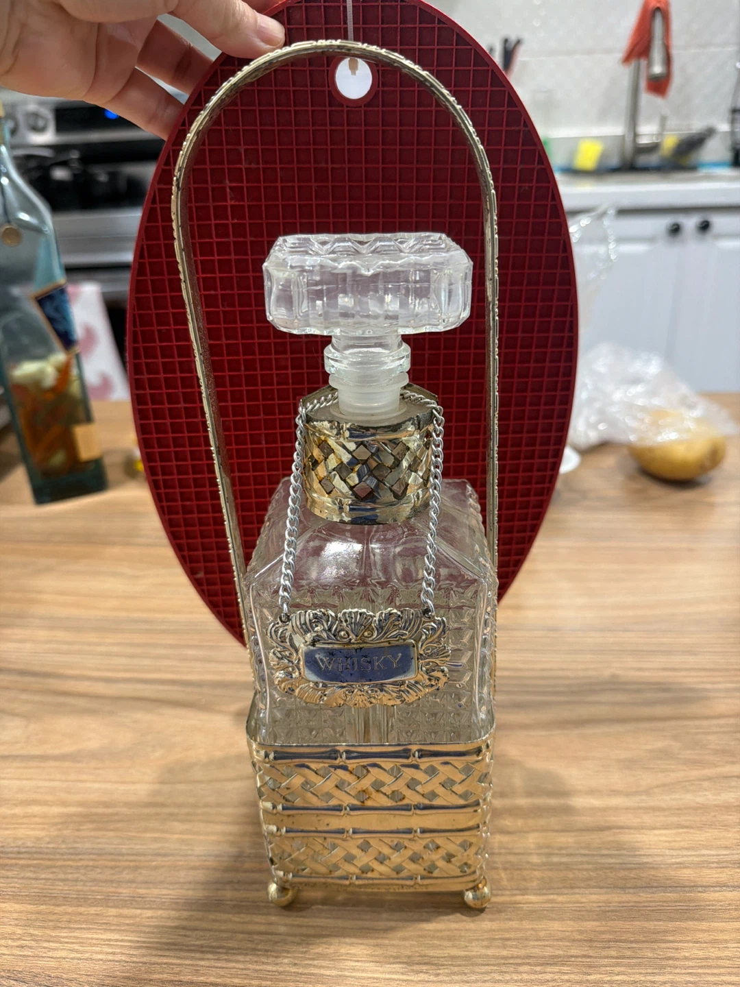 Decorative "Whisky" Decanter with Gold Accents