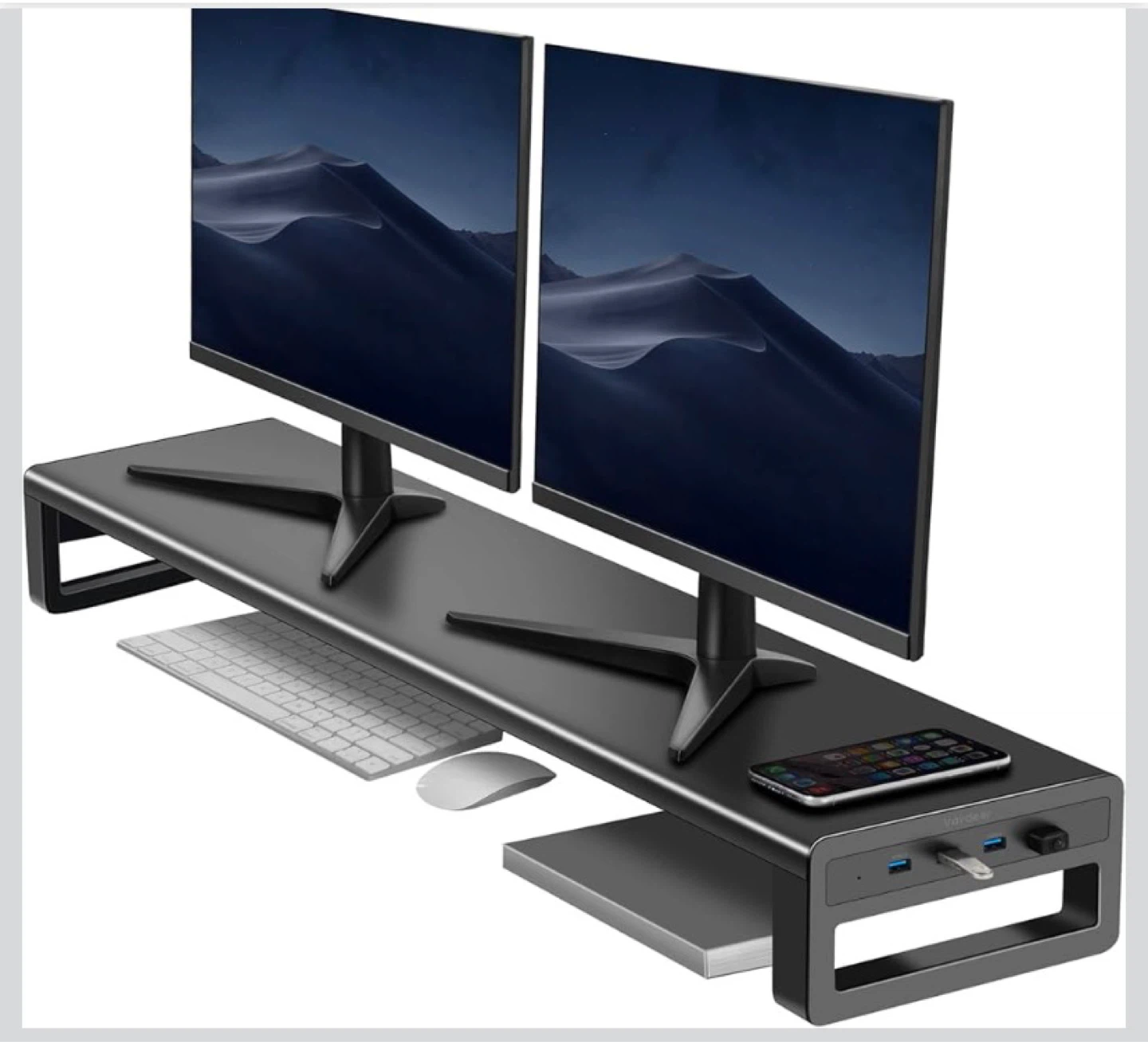 Black Metal Monitor Stand Riser