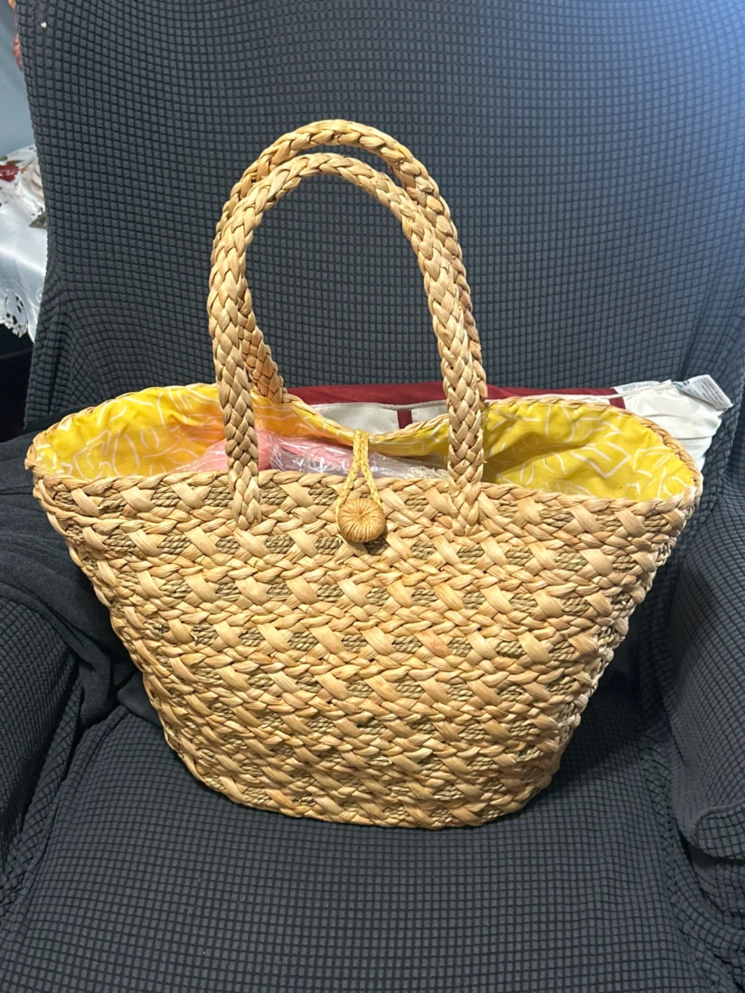Woven Straw Tote Bag Designed for Lancôme