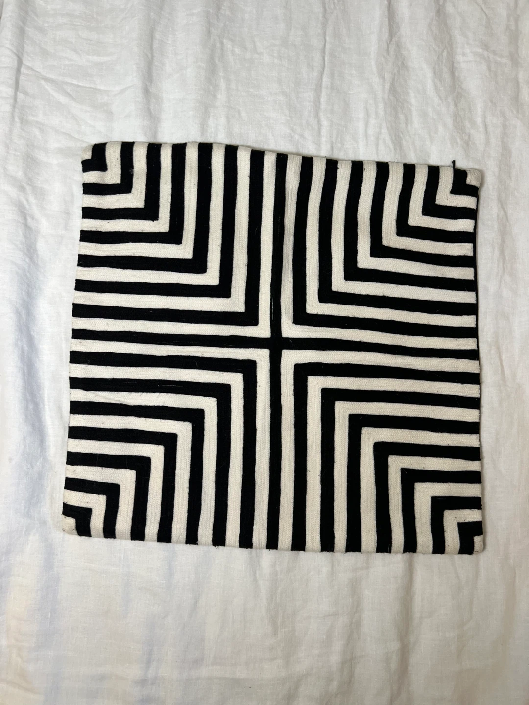 Indigo Black & White Geometric Pillow Cover 18x18 in.