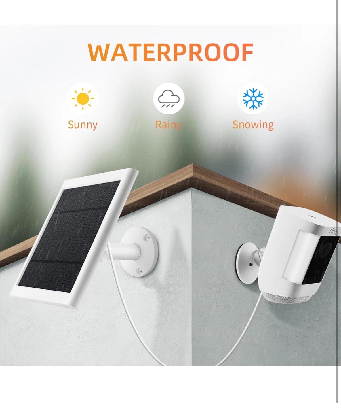 Ring Solar Charger 2 Pack 4W for Cameras, 10ft Cable, White SPC3 - photo 5
