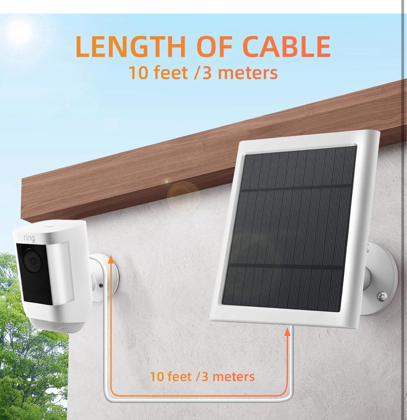 Ring Solar Charger 2 Pack 4W for Cameras, 10ft Cable, White SPC3 - photo 4