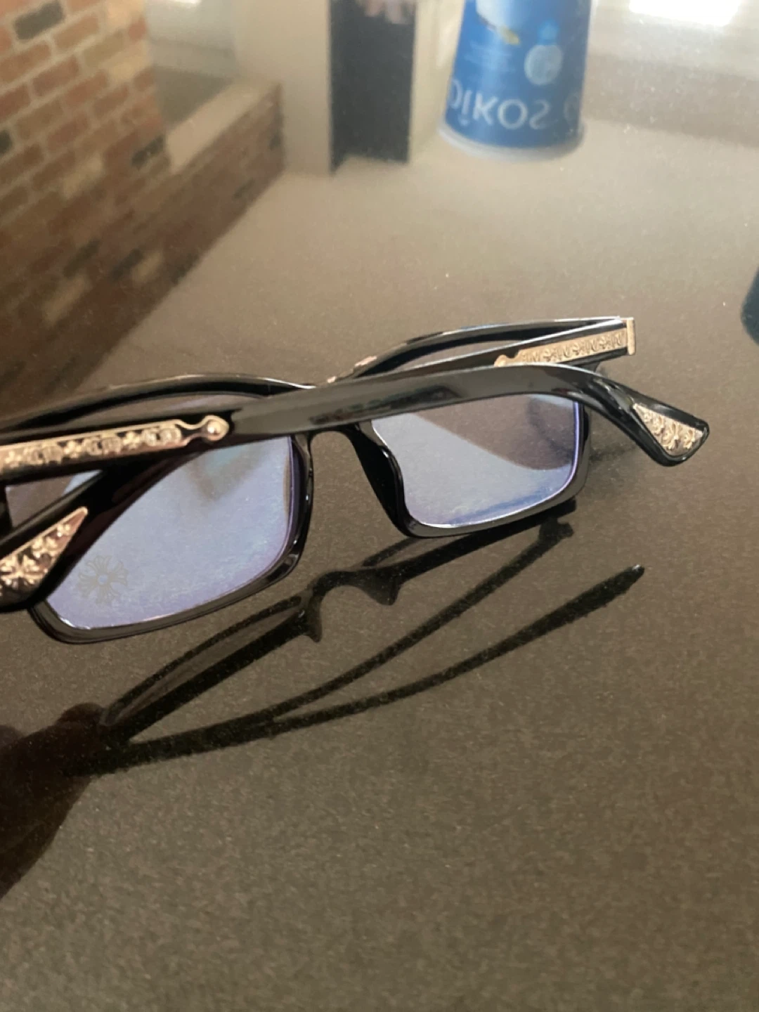 Black Chrome Hearts Glasses