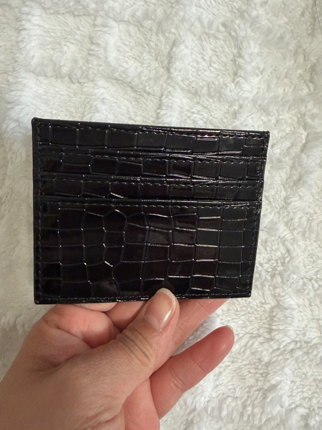 Prada Black Crocodile-Embossed Card Holder with Box - photo 3