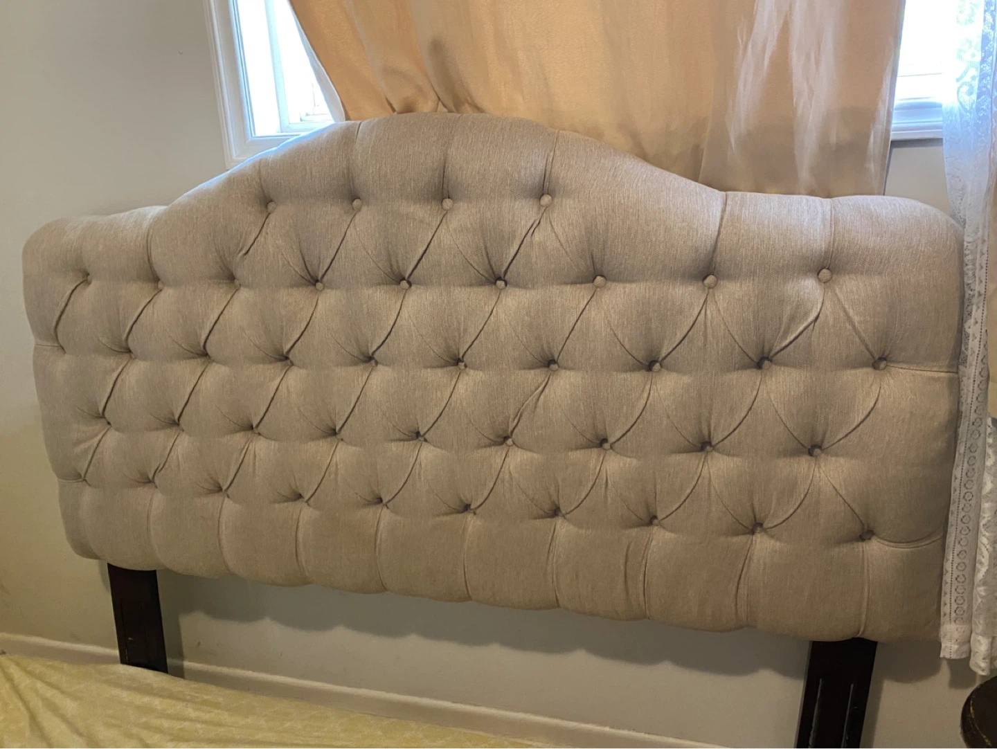 Tufted Headboard - Beige Fabric