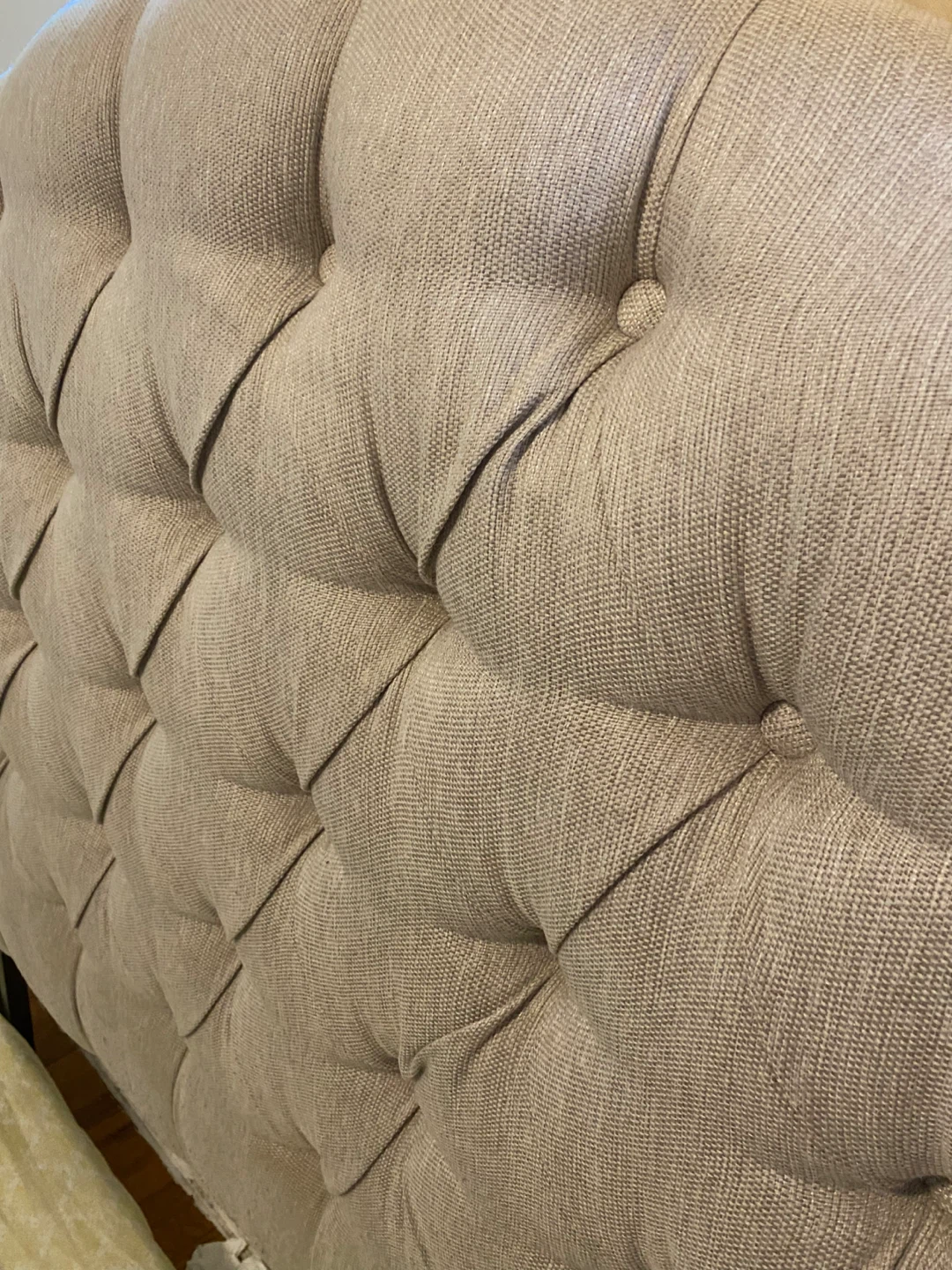 Tufted Headboard - Beige Fabric - photo 3
