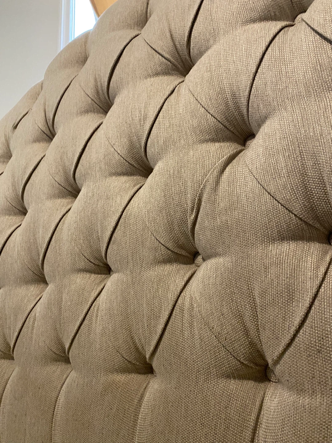 Tufted Headboard - Beige Fabric - photo 4
