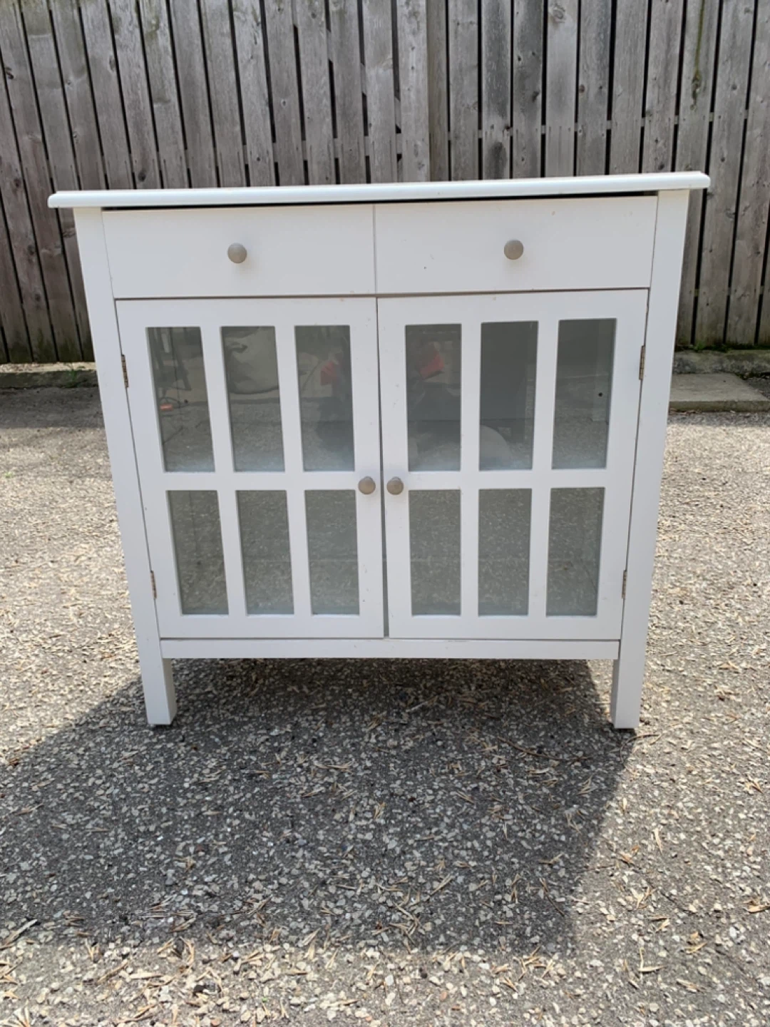 White Cabinet with Glass Doors