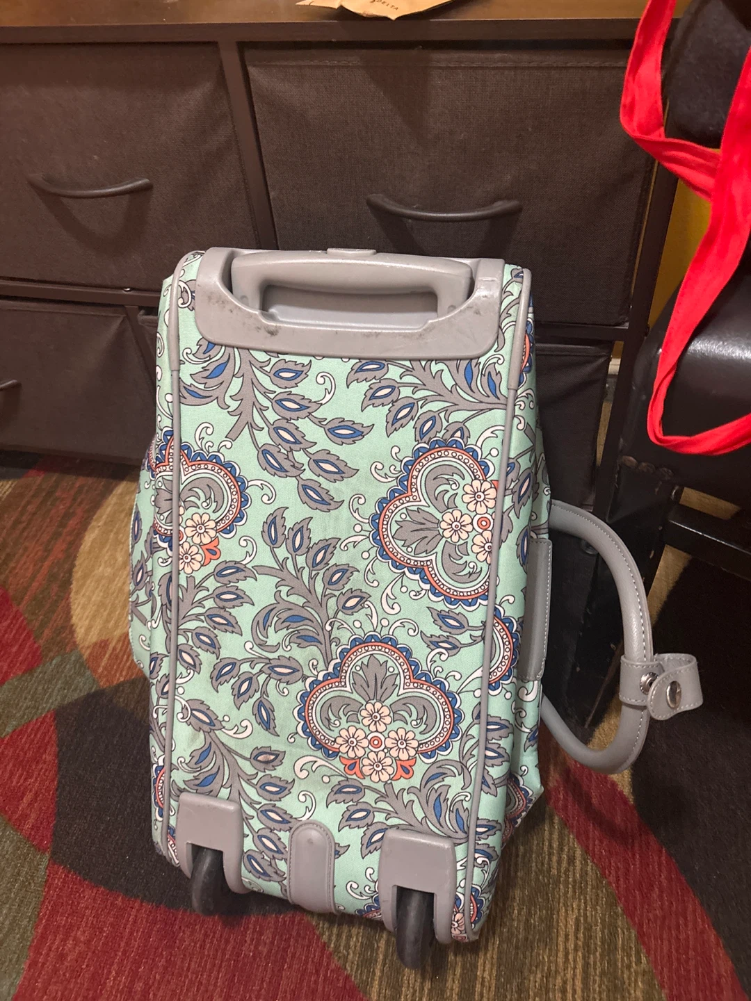 Paisley Print Rolling Carry-On Luggage Bag - photo 2