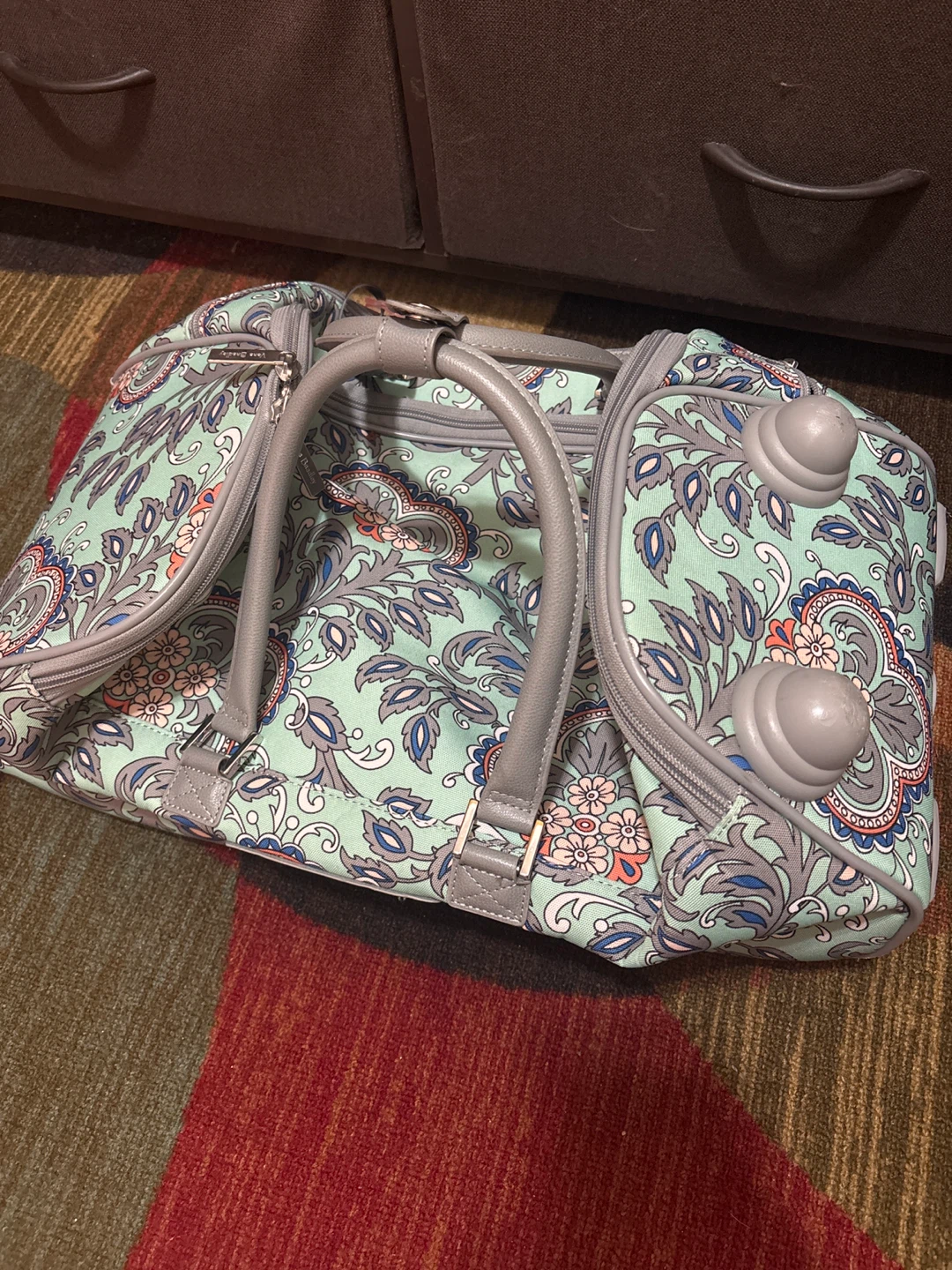 Paisley Print Rolling Carry-On Luggage Bag