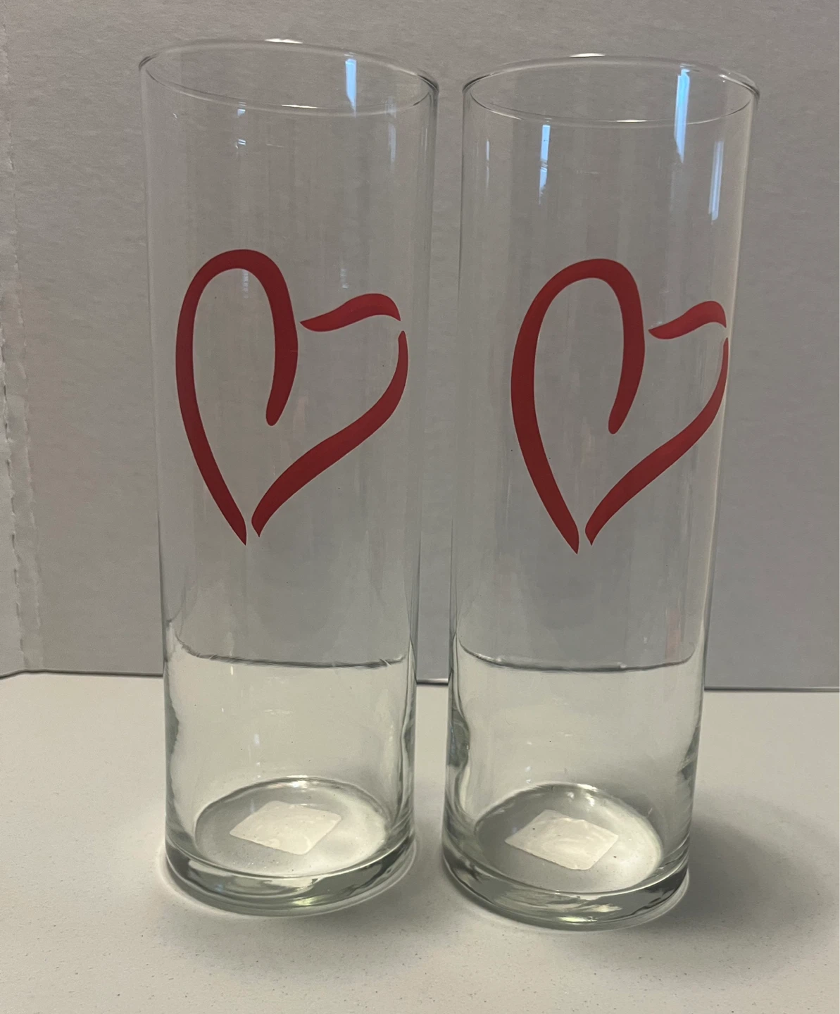 Libbey Glass Cylinder Vases Set of 2