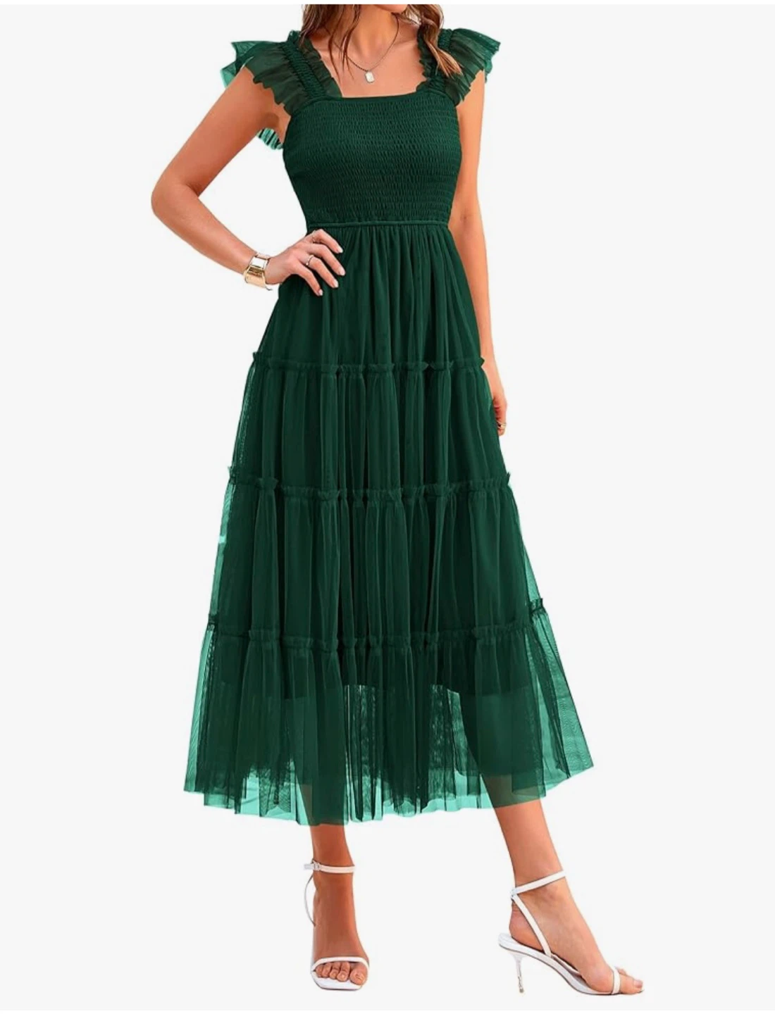 PRETTYGARDEN Women's Summer Midi Tulle Dress  - Size Large - photo 4