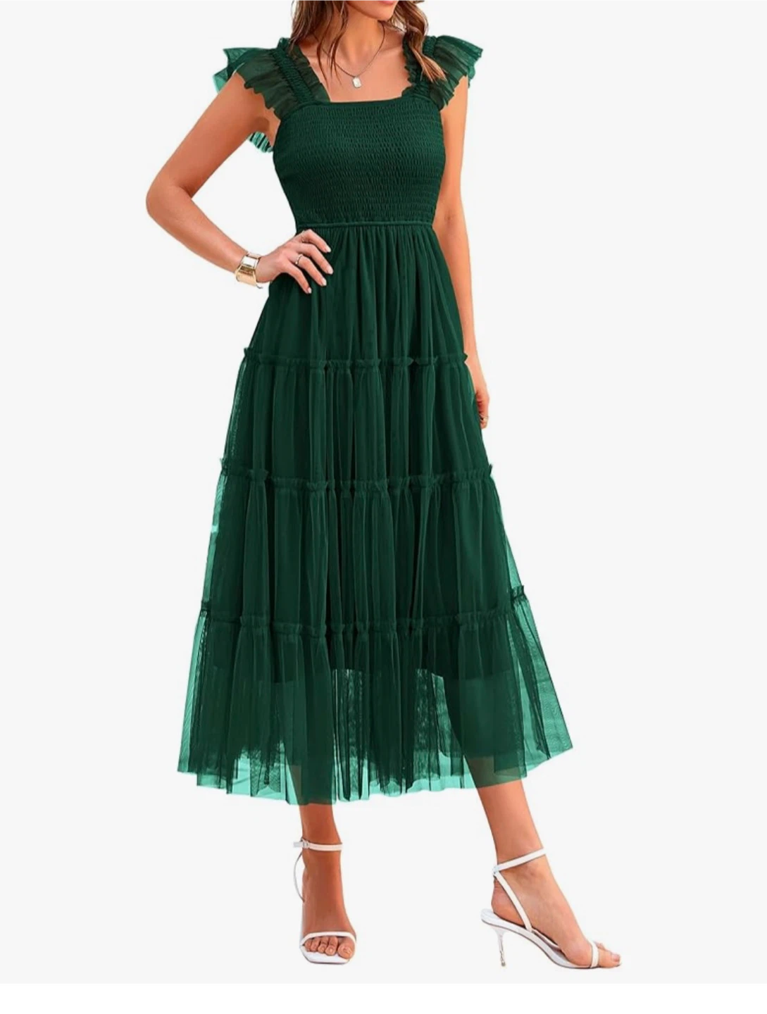 PRETTYGARDEN Women's Summer Midi Tulle Dress  - Size Large