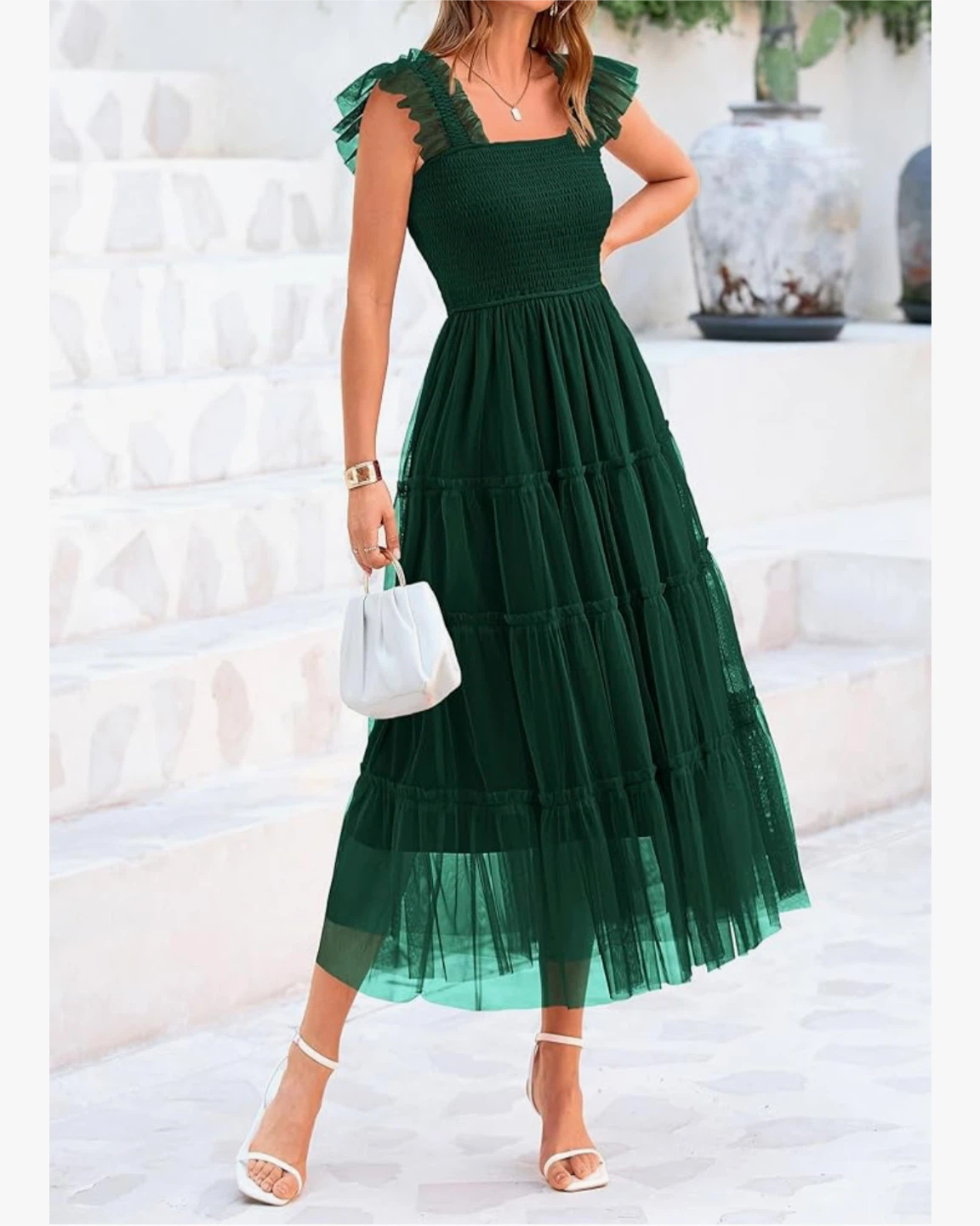 PRETTYGARDEN Women's Summer Midi Tulle Dress  - Size Large - photo 5