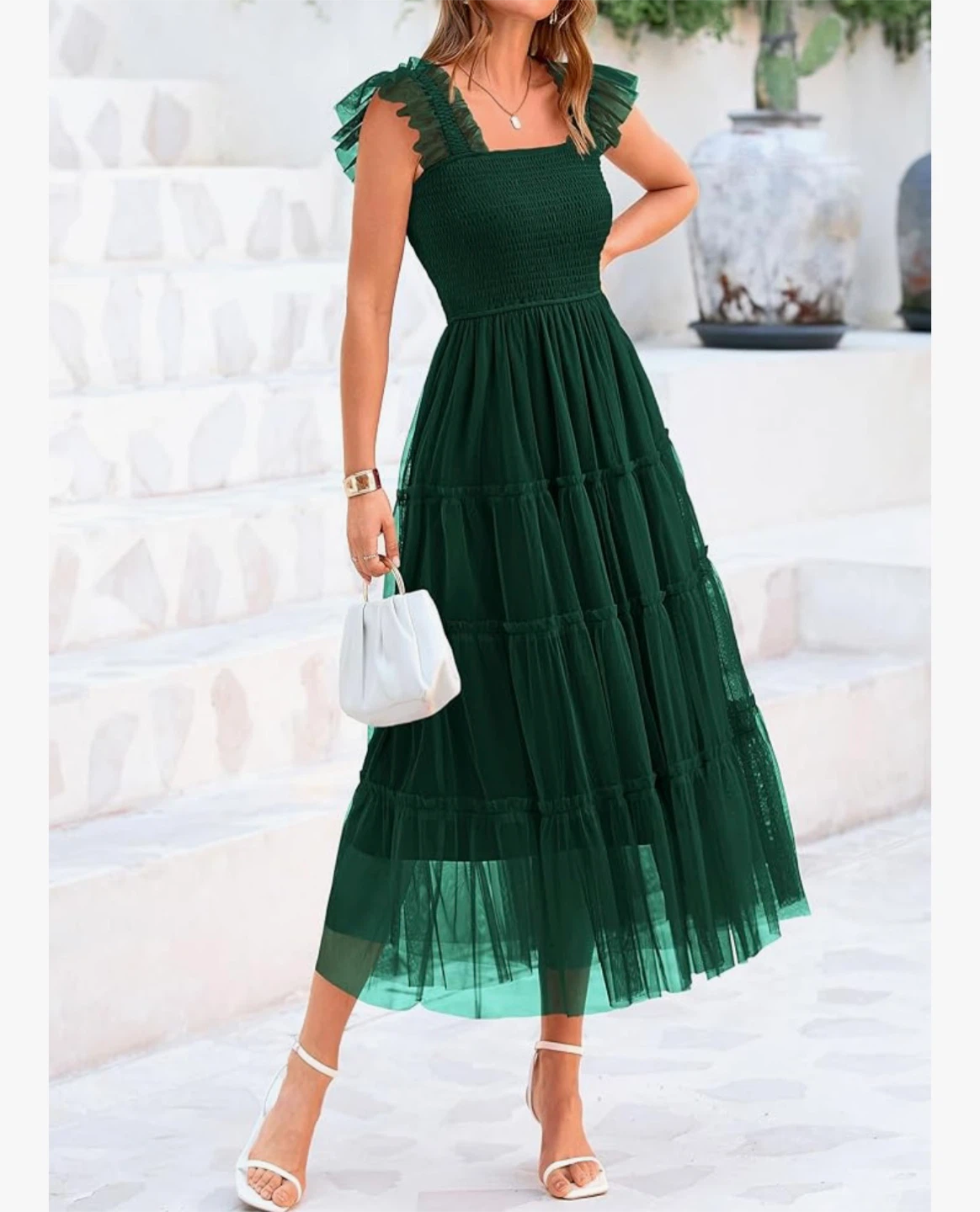PRETTYGARDEN Women's Summer Midi Tulle Dress  - Size Large - photo 3