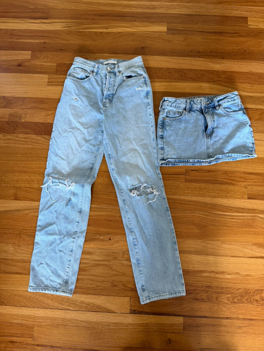 PacSun Dad Jean & Denim Mini Skirt Size 24