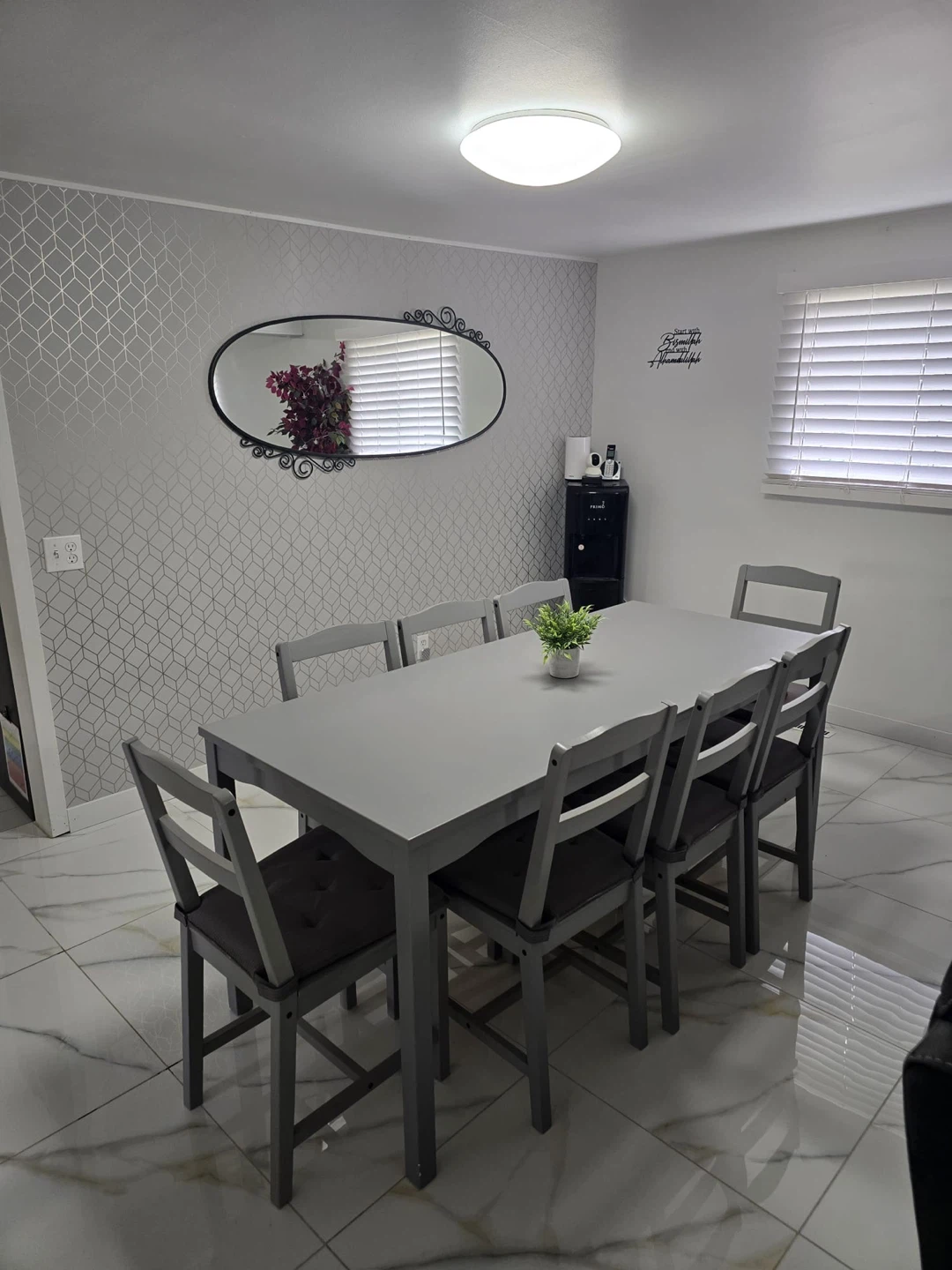 Grey Dining Table with 8 Chairs