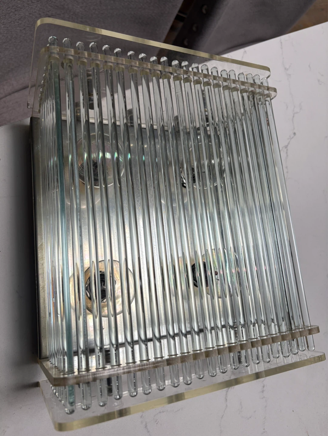 Vintage Glass Tube Sconce Light Fixture - photo 2