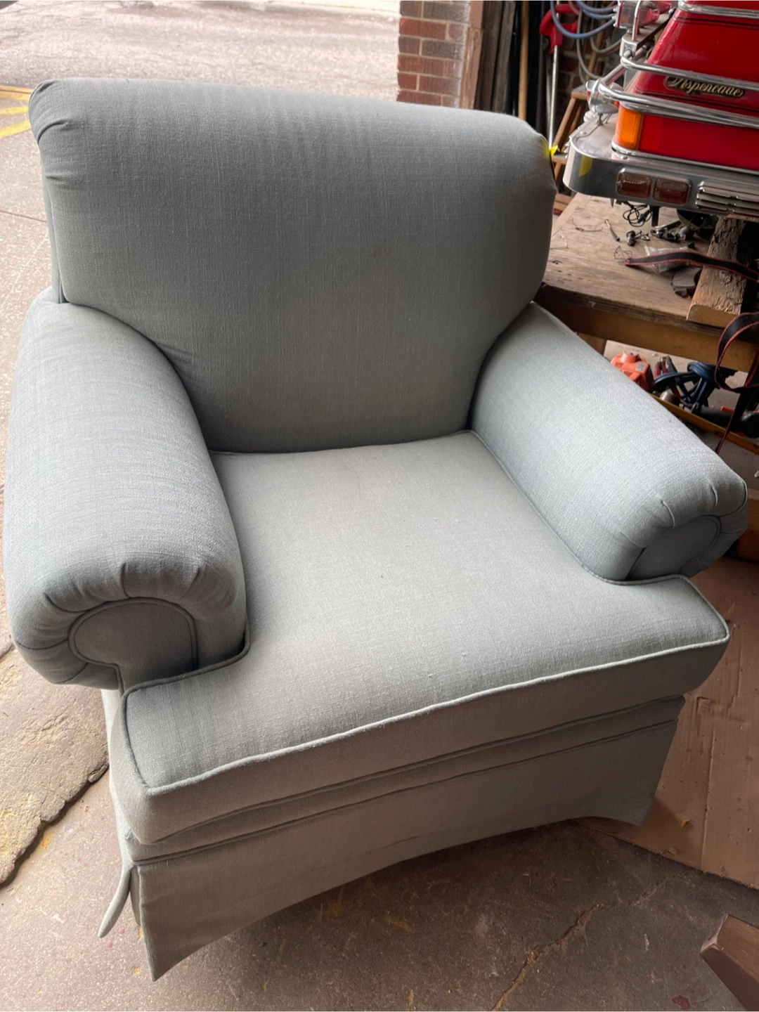 Light Blue Upholstered Accent Chair