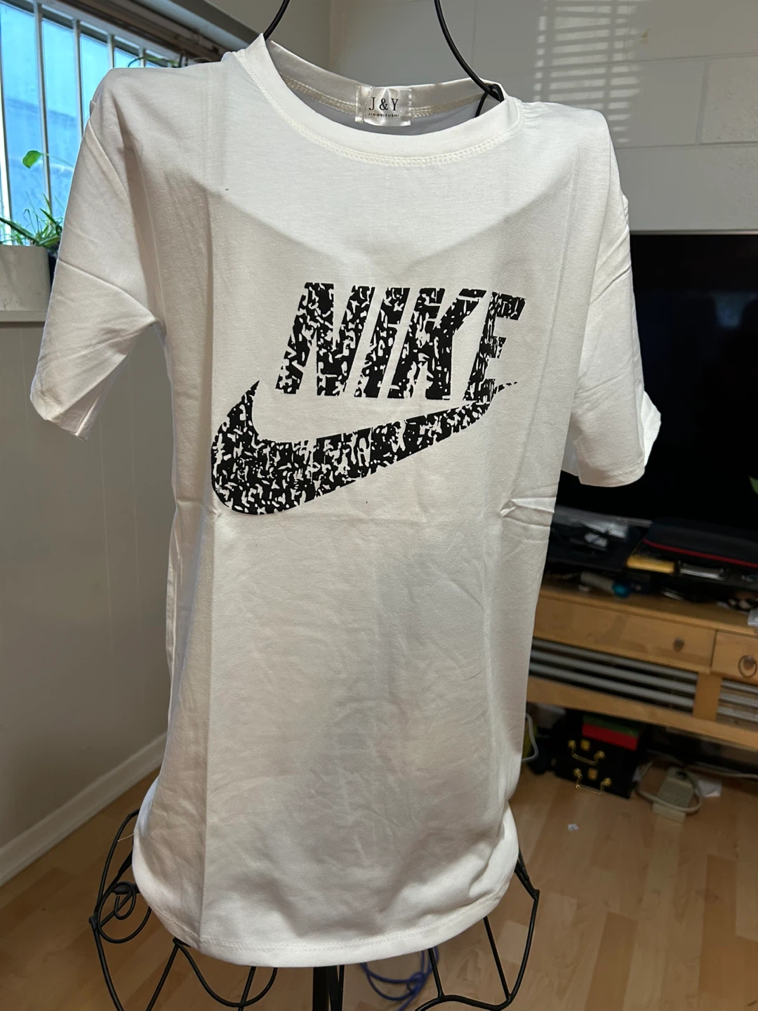 J&Y White T-Shirts with Dior and Nike Graphics (2-Pack) - photo 2