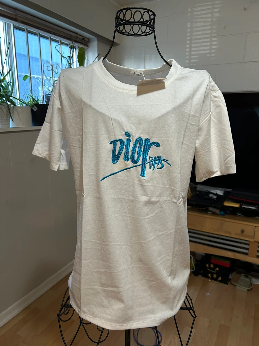 J&Y White T-Shirts with Dior and Nike Graphics (2-Pack) - photo 3