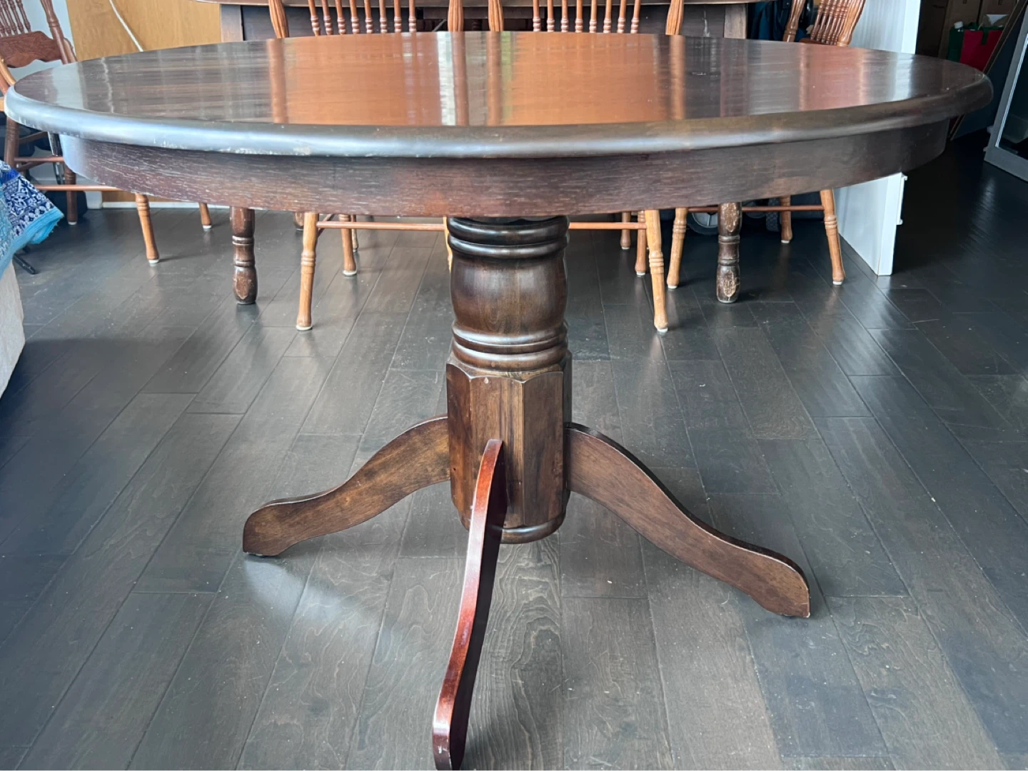 42” Round Wooden Dining Table - Walnut - photo 4