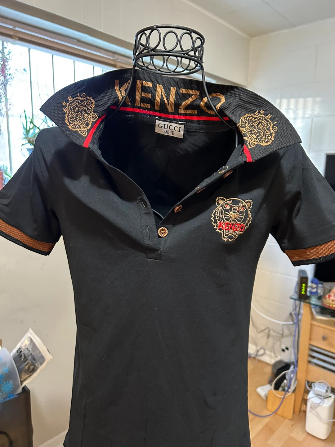 Black Kenzo Tiger Polo Shirt