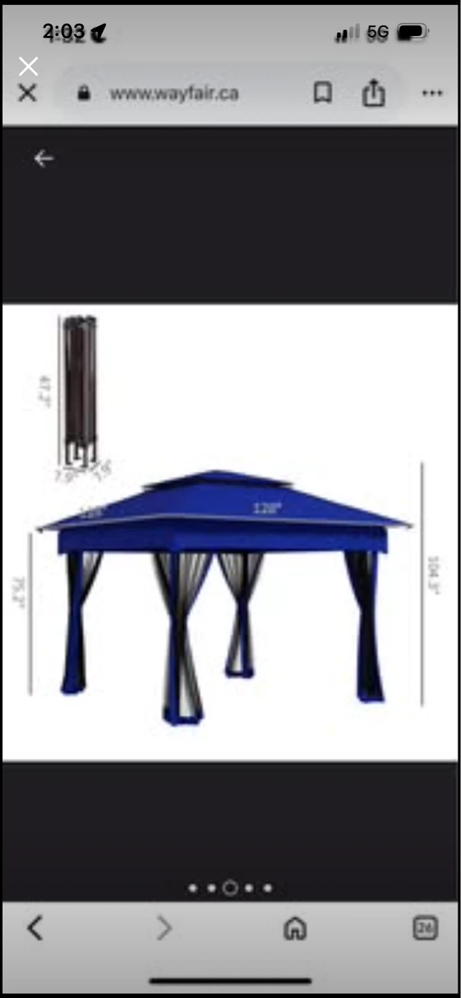 New 11' X 11' Pop Up Canopy, Outdoor Patio Gazebo - photo 3