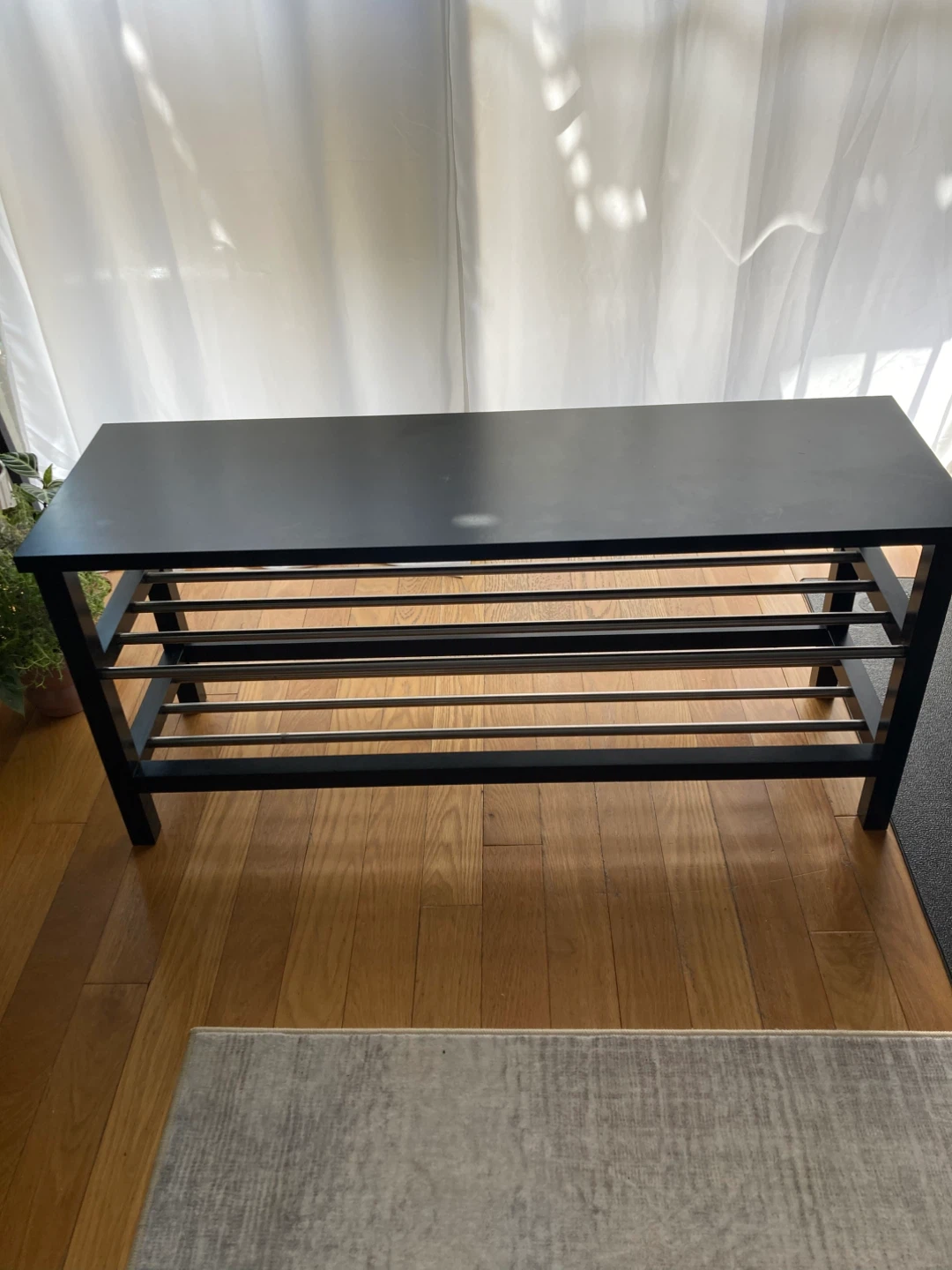 IKEA TJUSIG Bench with Shoe Storage, Black