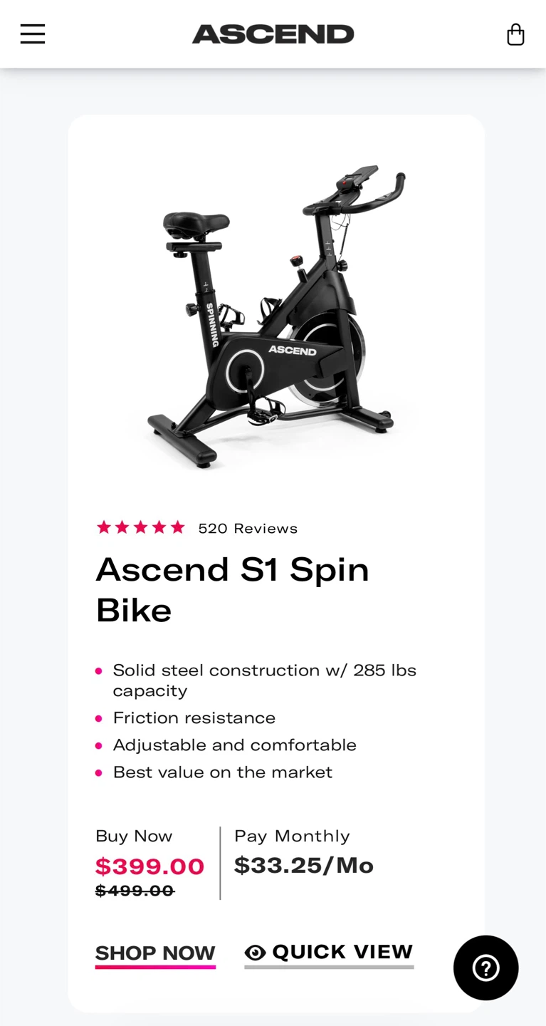 Ascend S1 Spin Bike - photo 5