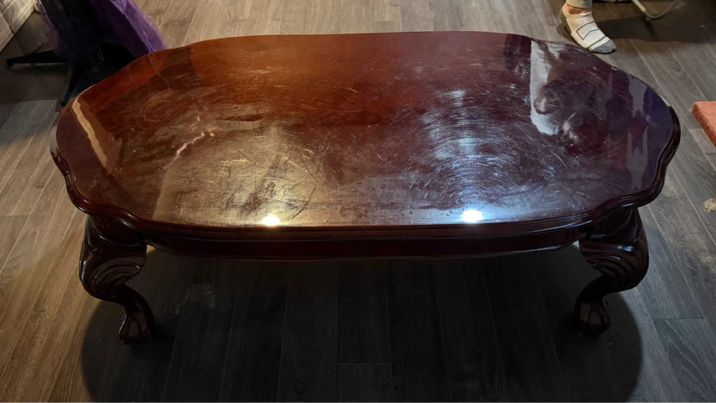 Dark Wood Coffee Table - 1.31m Long