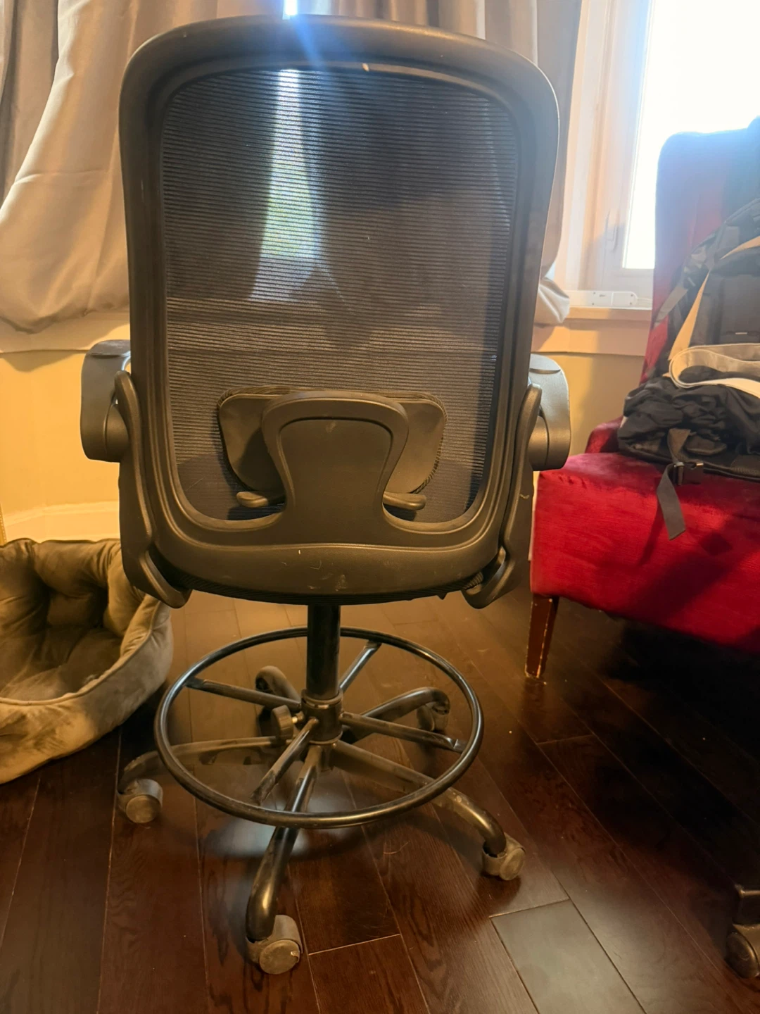 Black Mesh Office Chair with Adjustable Arms - photo 3