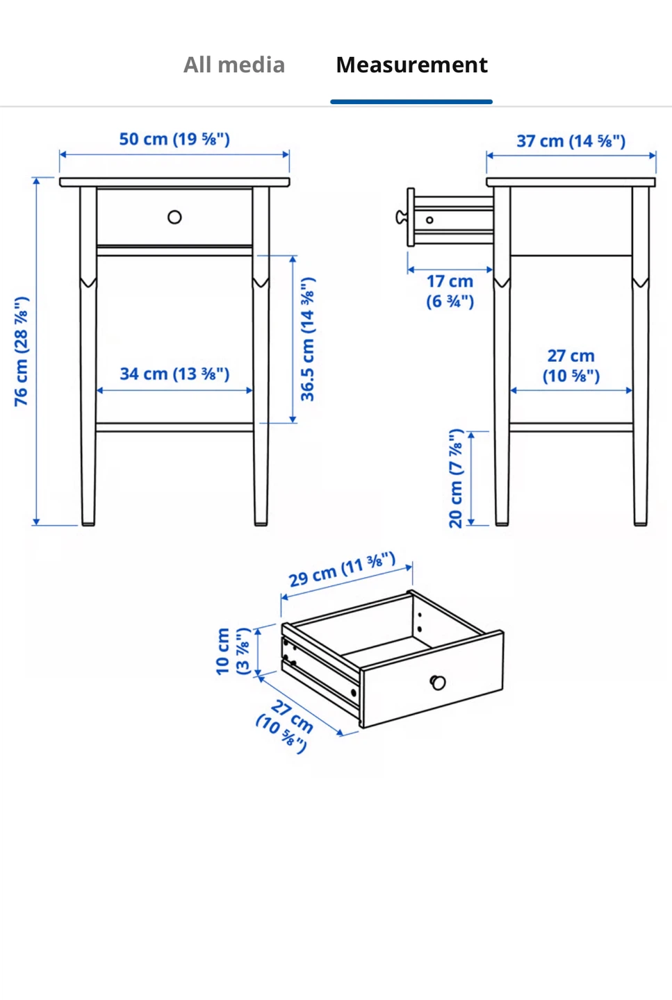 IKEA BLÅSTÅSEN Nightstand - Black - photo 3