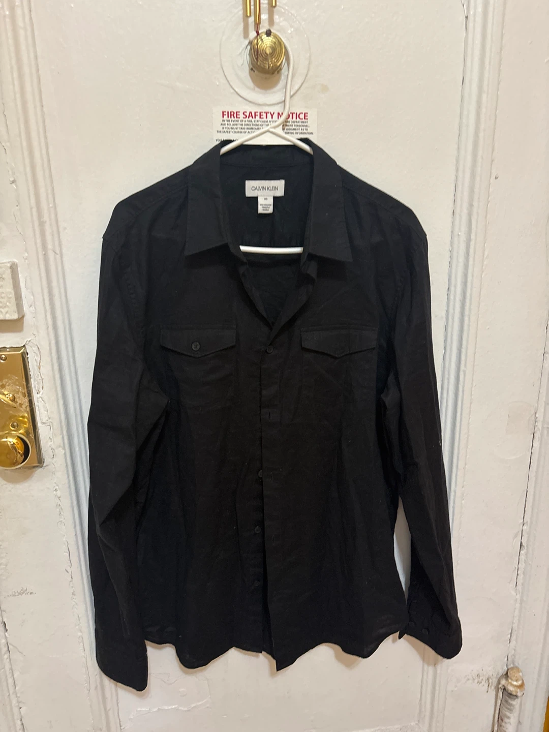 Calvin Klein Black Button-Up Shirt - Size L